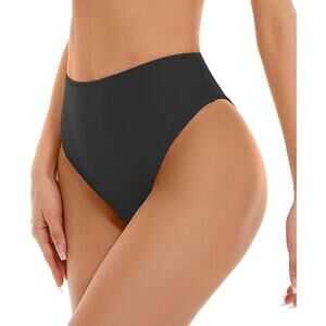 Kepblom High‑Waisted Bikini Bottoms – High‑Cut Cheeky – Black – Medium – NWT